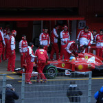 The Ferrari F1 team around Fernando Alonso’s car