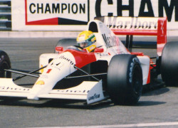 Ayrton Senna in his Honda McLaren