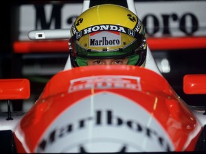 Ayrton Senna in his McLaren-Honda