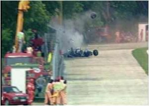 Ayrton Senna's accident  at the moment of impact