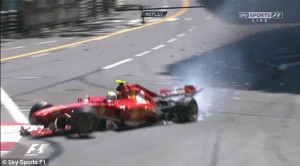 Felipe Massa ended his Monaco Grand Prix with a crash