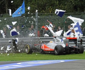 Lewis Hamilton crash