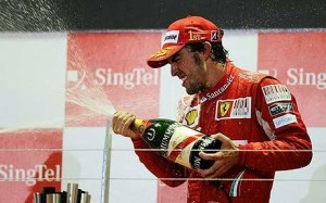Fernando Alonso passionately won the 2010 italian grand prix