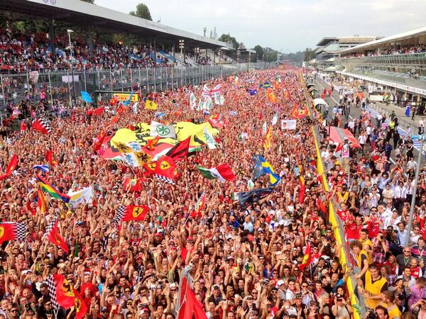 Fernando Alonso posted this photo on Twitter, of the Tifosi and their view from the podium after the 2013 italian grand prix