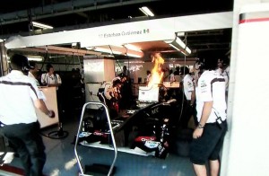 Esteban Gutierrez had a small fire in the pits during Japanese GP qualifying