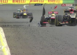Sergio Perez suffers a Pirelli tyre delamination at the Korean Grand Prix