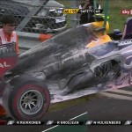 Mark Webber's burnt Red Bull