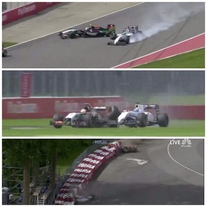 Felipe Massa and Sergio Perez crash on final lap of Canadian Grand Prix
