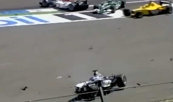 2003 First corner crash at German Grand Prix at Hockenheim