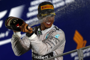 Lewis Hamilton Singapore 2014 Podium