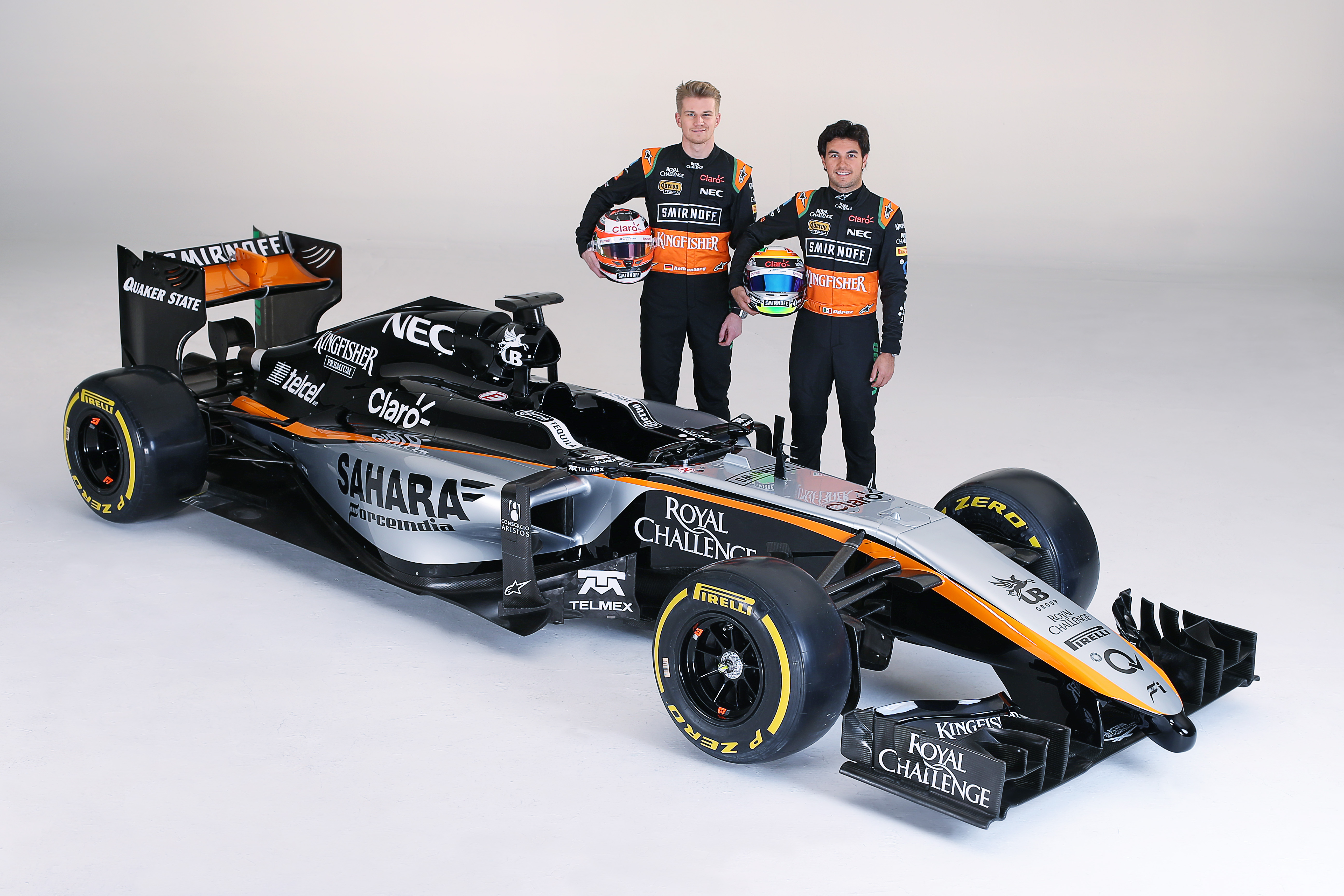 Force India unveil the VJM08 livery at a launch event in Mexico