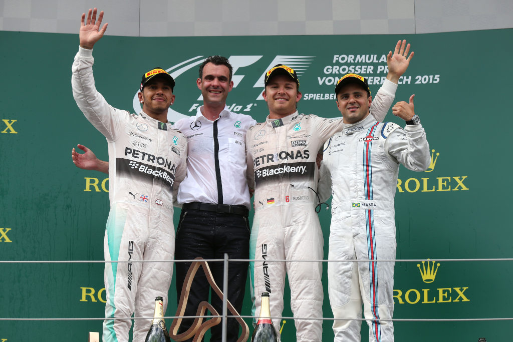 Austrian GP Rosberg, Hamilton and Massa. Post-race press conference.