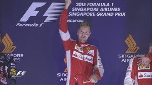 Singapore GP Podium, Sebastian Vettel