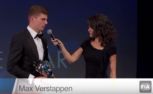 Max Verstappen at the FIA prizegiving - watch the highlights clip for more