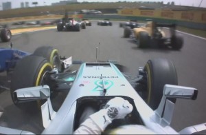 Lewis Hamilton first lap contact at the Chinese GP