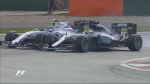 Contact for Lewis Hamilton and Valterri Bottas at the Chinese GP
