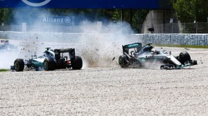 Spanish Grand Prix, Lewis Hamilton & Nico Rosberg crash