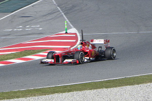 Stunning shot of Alonso’s Ferrari at Barcelona